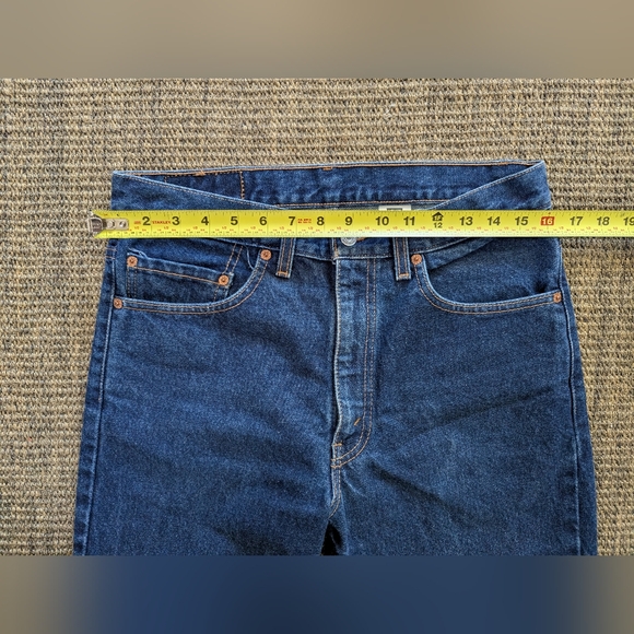 Vintage Levis 517 Jeans Mens 32x23.5 Blue Bootcut Altered Hem Pre Owned - Picture 7 of 9